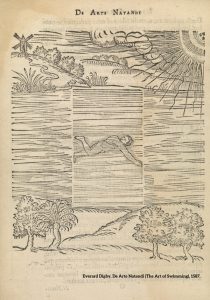 ilustracja czlowieka płynącego przez rzekę jako metafora przepływu życia
